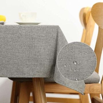 shumee Poliestrski prt z videzom lanu 140x110 cm, siv