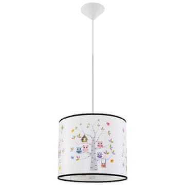 SOLLUX lighting Okrogla otroška viseča svetilka sove Ø30 cm OWLS 1xE27 15W SL.1422 Sollux Lighting