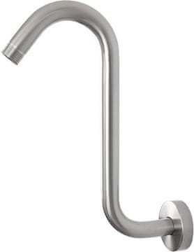 shumee Ročica za tuš, držalo za glavo tuša, srebrna, oblika črke S