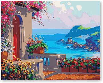 shumee Slikanje po številkah brez okvirja z barvami 40x50cm slikovita riviera