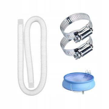 shumee Cev za bazen 32 mm z 2 objemkama, komplet 1,5 m, barva bela