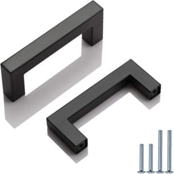 shumee Ročaji omaric, letve črne barve, razmik 76 mm, jekleni komplet 5 kosov