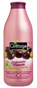 shumee COTTAGE Douche & Bain Lait Hydratant gel za tuširanje Črna češnja in pistacija 750 ml