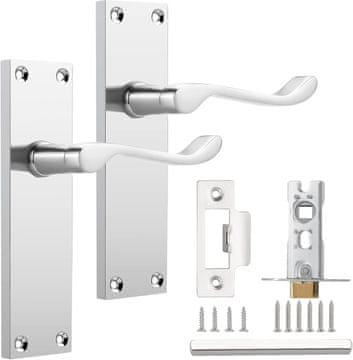 shumee Kljuka za notranja prehodna vrata s ključavnico, kromirana, 65 mm, 2 kosa.