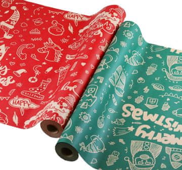 shumee Darilni papir za zavijanje daril, božično-dekorativni, 0,43 x 15 m, 2 kosa.
