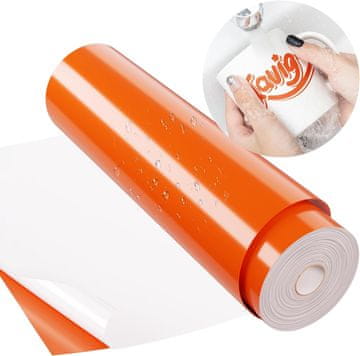shumee Vinilna folija za ploter Samolepilna 30 x 12 m Barva Oranžna