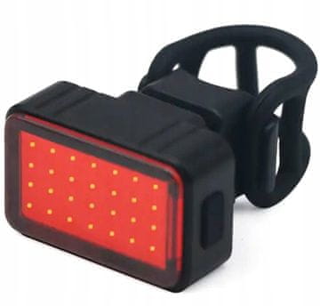 LED ZADNJA KOLESARSKA LUČ USB BATERIJA Z ZADNJIM NOSILCEM ČRNEGA SVETILKE