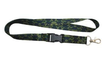 shumee Vojaška vrvica za ključe - temna kamuflaža, širina 20 mm, dolžina 52 cm