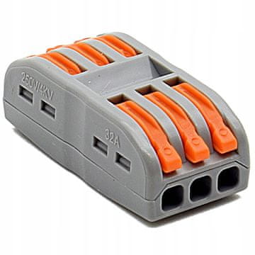 shumee HITRO PRIKLJUČNI KONEKTOR ŽIČNI KONEKTOR 3x 0,08-4 mm2 1 kos PCT-223