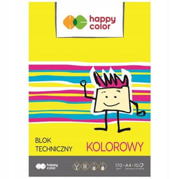 shumee Barvni tehnični blok HAPPY COLOR A4 170g 10 listov