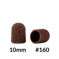 AlleMed Brusilne kapice za pedikuro z bombažno sredico 10 mm, granulacija 160, rjave, AlleMed 10 kosov