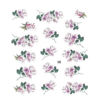 shumee Samolepilne nalepke za nohte 5D rože št. 8