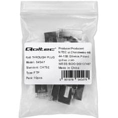 shumee Qoltec prehodni RJ45 konektor | CAT5e | FTP | prehodni | pozlačeni kontakti | 10 kosov