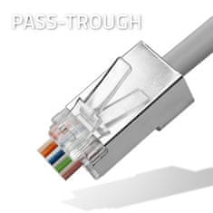 shumee Qoltec prehodni RJ45 konektor | CAT5e | FTP | prehodni | pozlačeni kontakti | 10 kosov