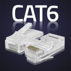 shumee Modularni konektor Qoltec RJ45 | CAT6 | UTP | Pozlačeni kontakti | 10 kosov