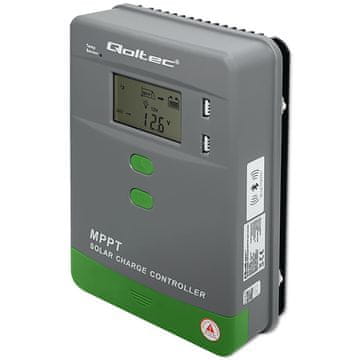 shumee Qoltec MPPT solarni regulator polnjenja s temperaturnim senzorjem 30A | 12V / 24V | LCD | 2 x USB | Bluetooth | Aplikacija | GEL | LiFePO4