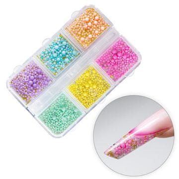 shumee Barviti biseri bujona za dekoracijo nohtov v etuiju