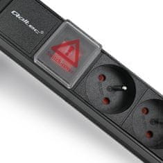 Qoltec PDU podaljšek za 19'' RACK | 1U | 16A | 8xFRENCH | 2m