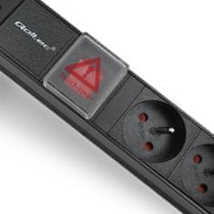 Qoltec PDU podaljšek za 19'' RACK | 1U | 16A | 6xFRENCH | 2m
