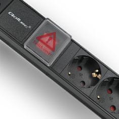 Qoltec PDU podaljšek za 19'' RACK | 1U | 16A | 6xSCHUKO | 2m