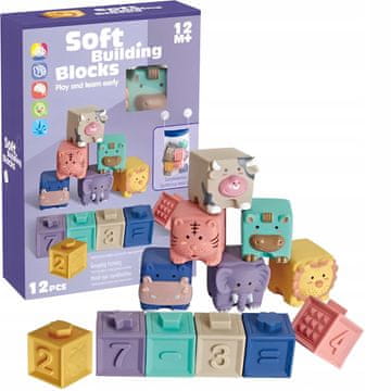 shumee IZOBRAŽEVALNE BARVITE MEHKE SENZORNE BLOKE ŽIVALI LIČICE 12 KOSOV.