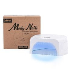 shumee Molly Nails UVLED svetilka za nohte 298W za hibridne lake, gele in akrilne gele, bela BQL8