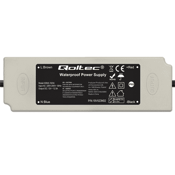 Qoltec Qoltec LED stikalni napajalnik IP67 | 150 W | 12 V | 12,5 A | Vodoodporen | Bel