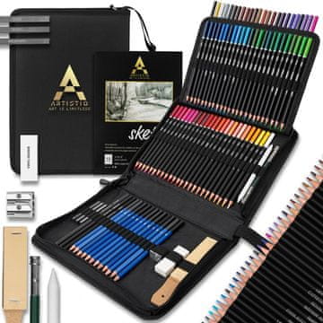 shumee ARTISTIQ PROFESIONALNI KOMPLET ZA SKICIRANJE, RISANJE IN BARVANJE 96 v 1