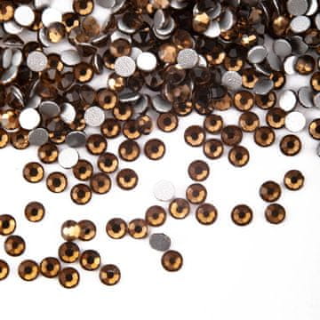 shumee Stekleni okrasni kamni za nohte SS3 dimljeni topaz, pakiranje približno 1440 kosov