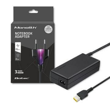 Napajalnik za prenosnike Qoltec Lenovo 45W | 20V | 2,25A | Tanek koniček + pin | + napajalni kabel