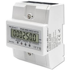 Qoltec Trifazni elektronski števec | Števec porabe energije za DIN letev | 400 V | 100 A | LCD | 4P