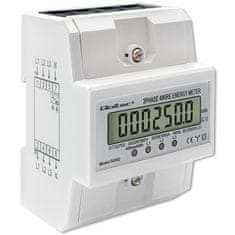 Qoltec Trifazni elektronski števec | Števec porabe energije za DIN letev | 400 V | 100 A | LCD | 4P