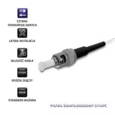 Qoltec optični kabel ST/UPC | enomodni | 9/125 | G652D | 3 m