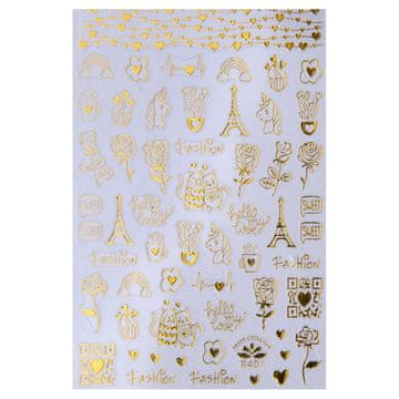 shumee Tanke samolepilne nalepke za nohte Valentinovo R401 zlate