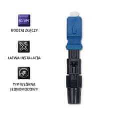 Qoltec SC/UPC hitri konektor za optična vlakna | enomodni | 3,0 mm