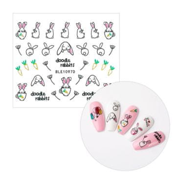 shumee 3D nalepke za nohte, samolepilne, bleščeče, velikonočne, BLE 1097D