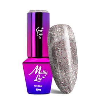 shumee Magnetni hibridni lak za nohte z učinkom mačjega očesa Cat Eye Foxy Eyes Multicolor Chrom MollyLac 10g št. 558