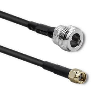 Koaksialni kabel Qoltec RG58 | N ženski | RP-SMA moški | 1 m