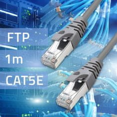 Qoltec Kabelski patchcord FTP | CAT5e | 2 x RJ-45 | 1 m | Visoka hitrost | Zlat | Zaščiten
