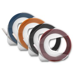 shumee Komplet 4 3D trakov Qoltec za DYMO Omega Embosser | 9 mm * 3 m | 4 barve | samolepilni
