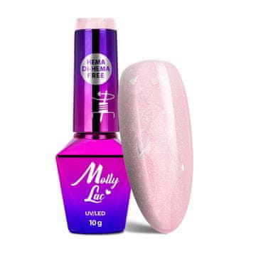 MollyLac MollyLac bleščeč hibridni lak za nohte French Romantic Glow HEMADiHEMA Free 10 g št. 704
