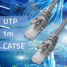 Qoltec UTP patchcord kabel | CAT5e | 2 x RJ-45 | 1 m | Visoka hitrost | Zlat