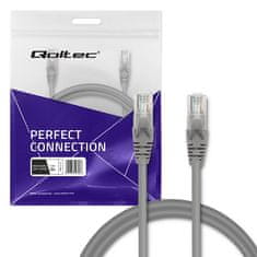 Qoltec UTP patchcord kabel | CAT5e | 2 x RJ-45 | 1 m | Visoka hitrost | Zlat