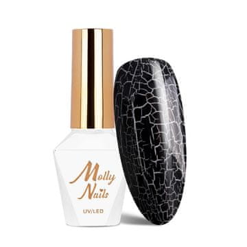shumee Molly Nails Crackle Gel črni hibridni lak št. 158 8 g