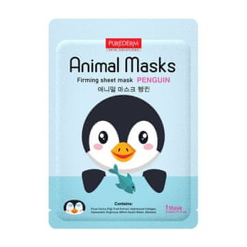 shumee PUREDERM Animal Mask pomirjujoča in gladilna maska iz platna Penguin 21 ml