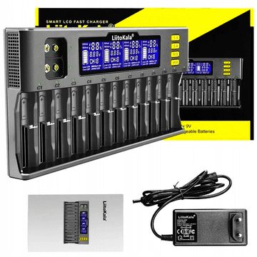 shumee Polnilec za baterije AA AAA 18650 21700 9V LiitoKala Lii-S12