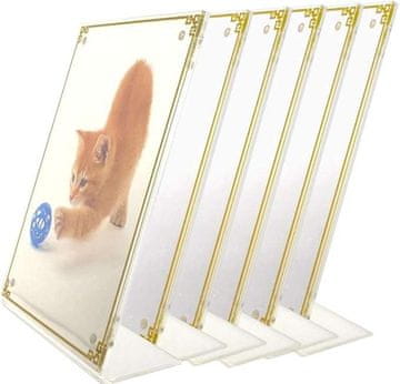 shumee Magnetni okvirji za fotografije 19x13 cm z zlato dekoracijo, 6 kosov.