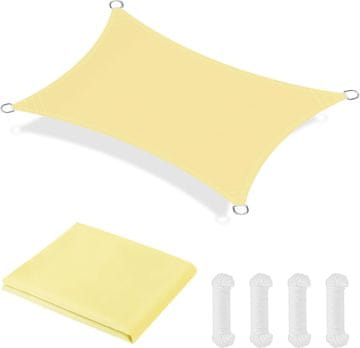 shumee Vrtno sončno jadro, 95% UV zaščita, 2x3 m, bež