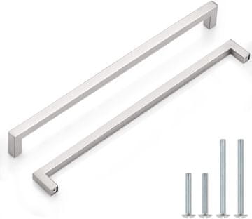 shumee Ročaj za predale omaric, kovinski, srebrne barve, 10 kosov, 332 mm