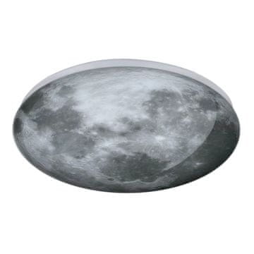shumee Moderna dekorativna siva stropna svetilka z motivom lune, okrogla, Ø38cm, nevtralna barva, LED, 24W, LUNA Light Prestige